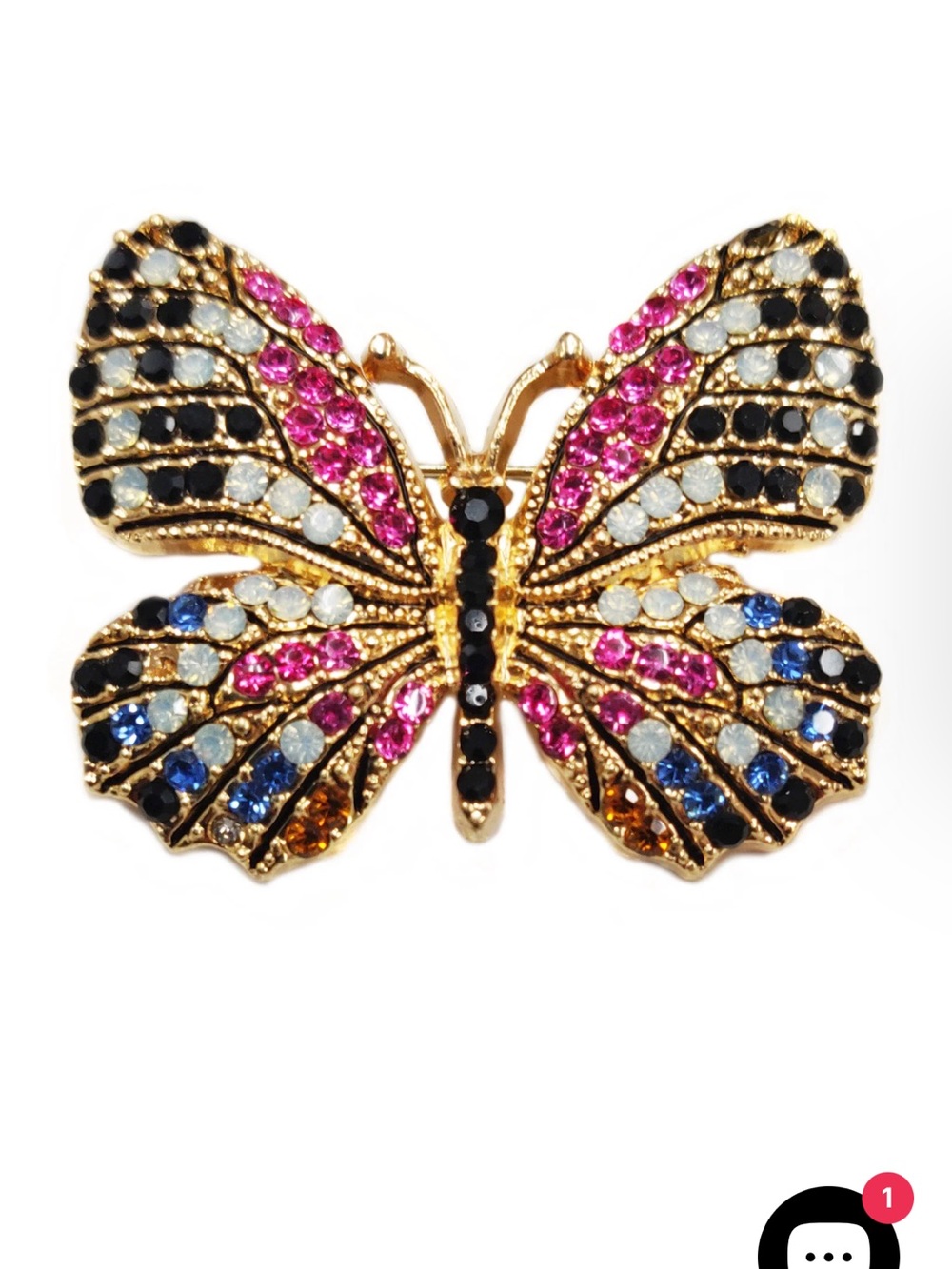 Colorful butterfly pin